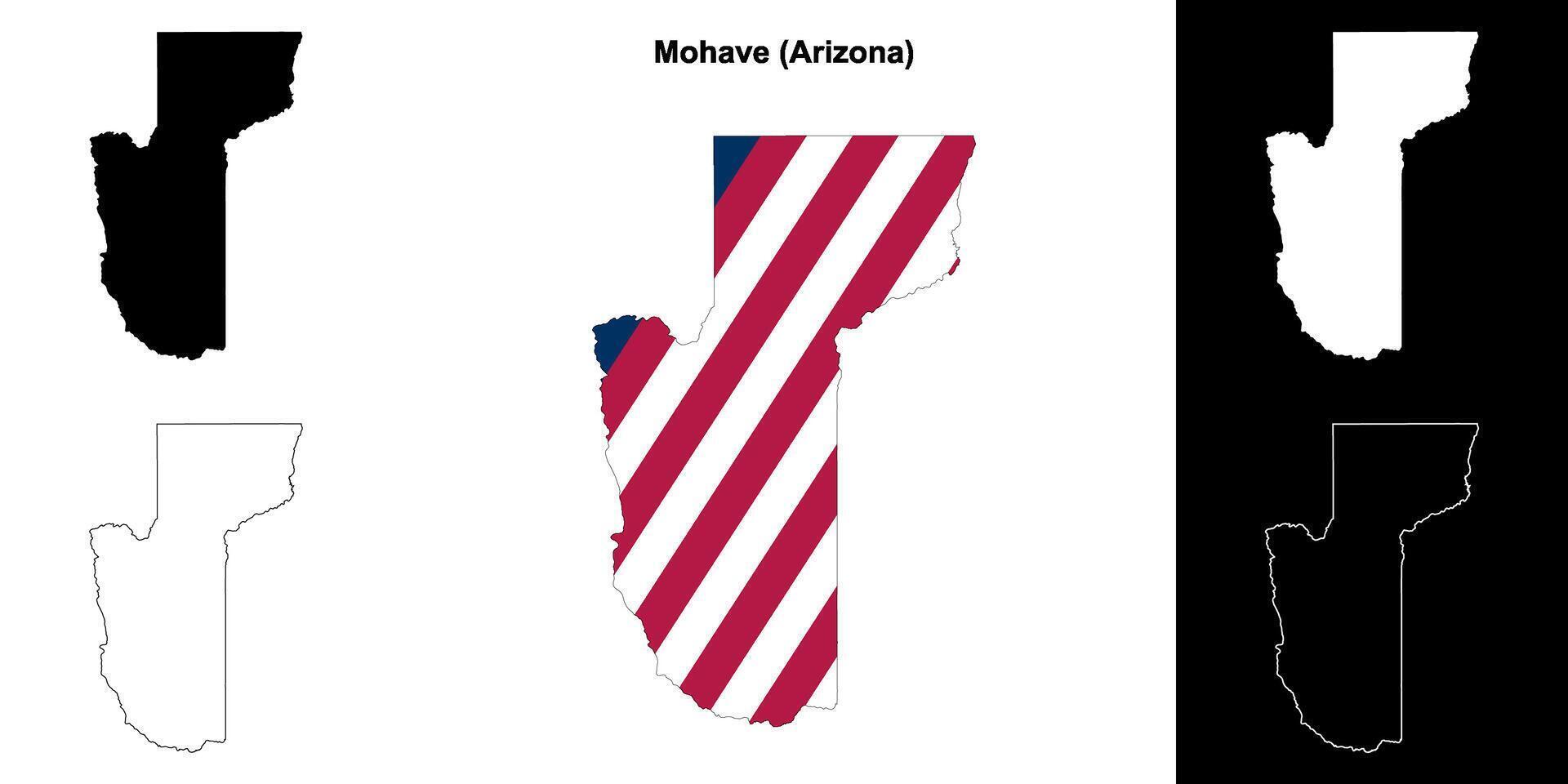 Mohave Bezirk, Arizona Gliederung Karte einstellen vektor