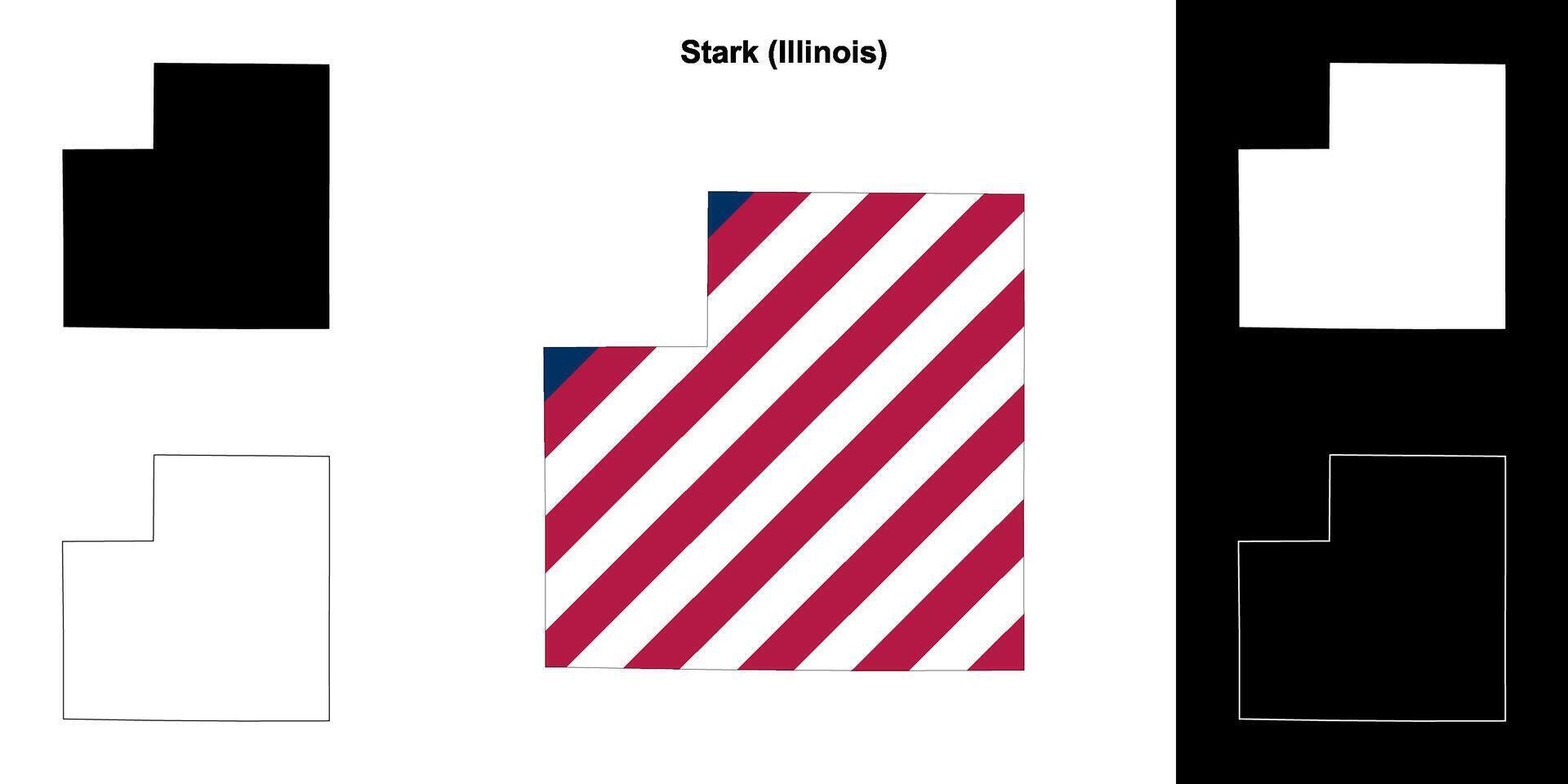 Stark Bezirk, Illinois Gliederung Karte einstellen vektor