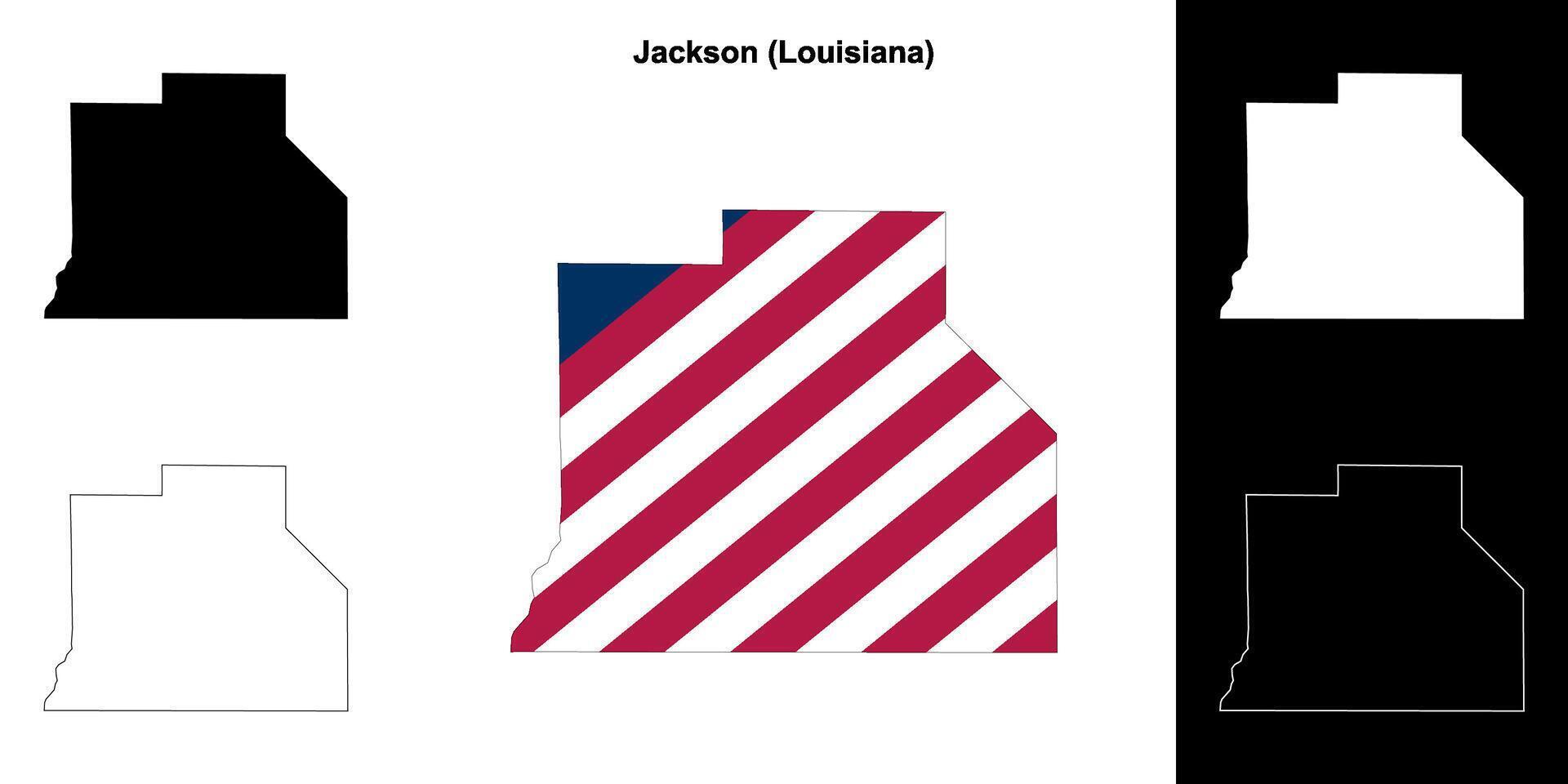 Jackson socken, louisiana översikt Karta uppsättning vektor