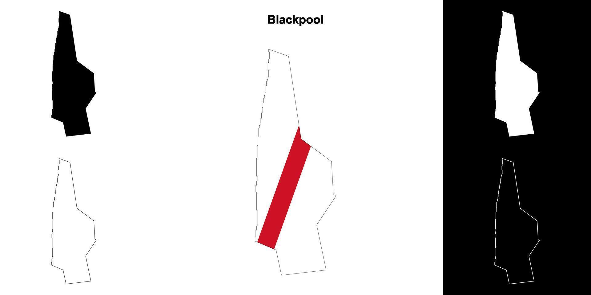 Blackpool leer Gliederung Karte einstellen vektor