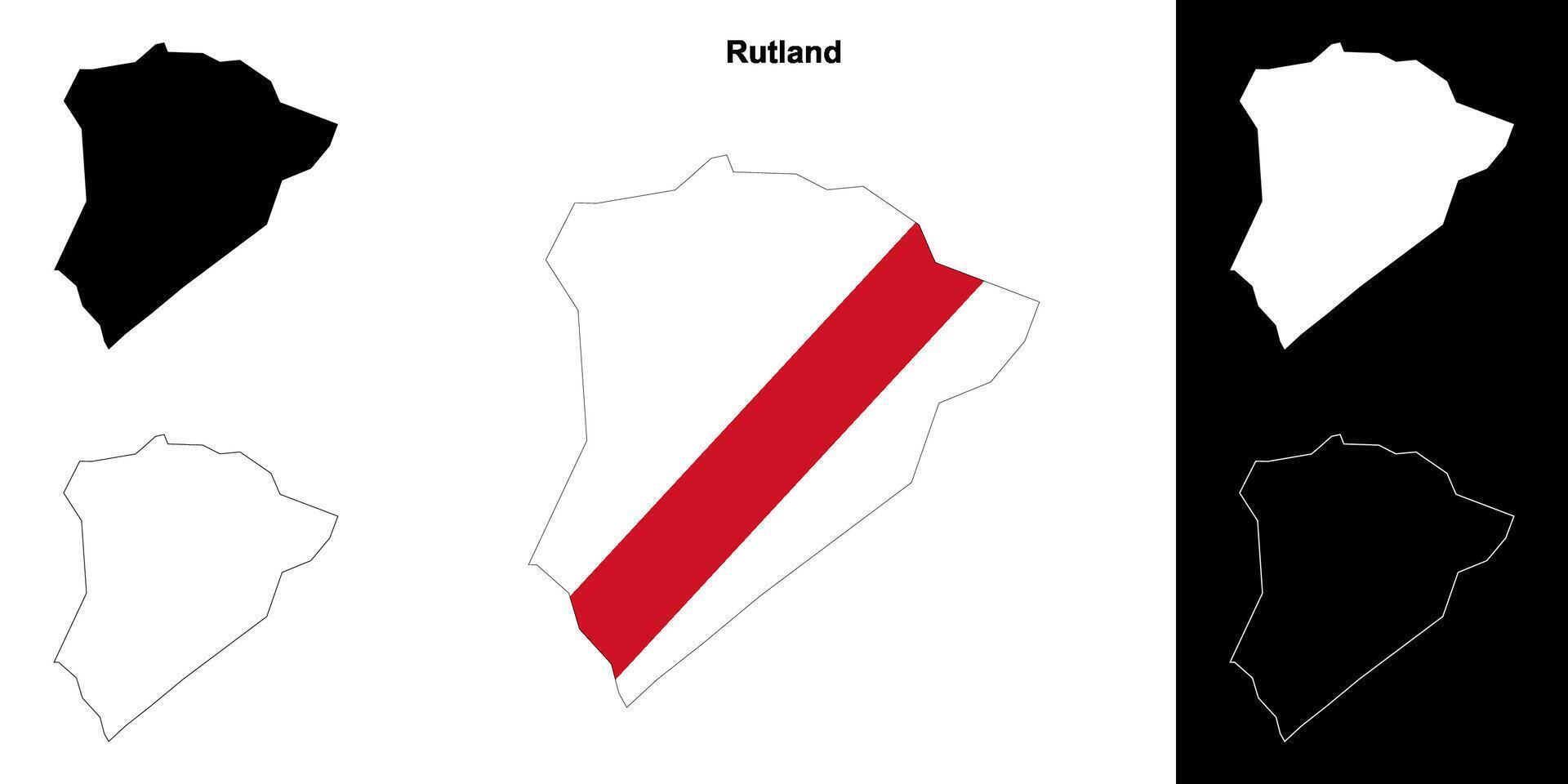 Rutland leer Gliederung Karte einstellen vektor