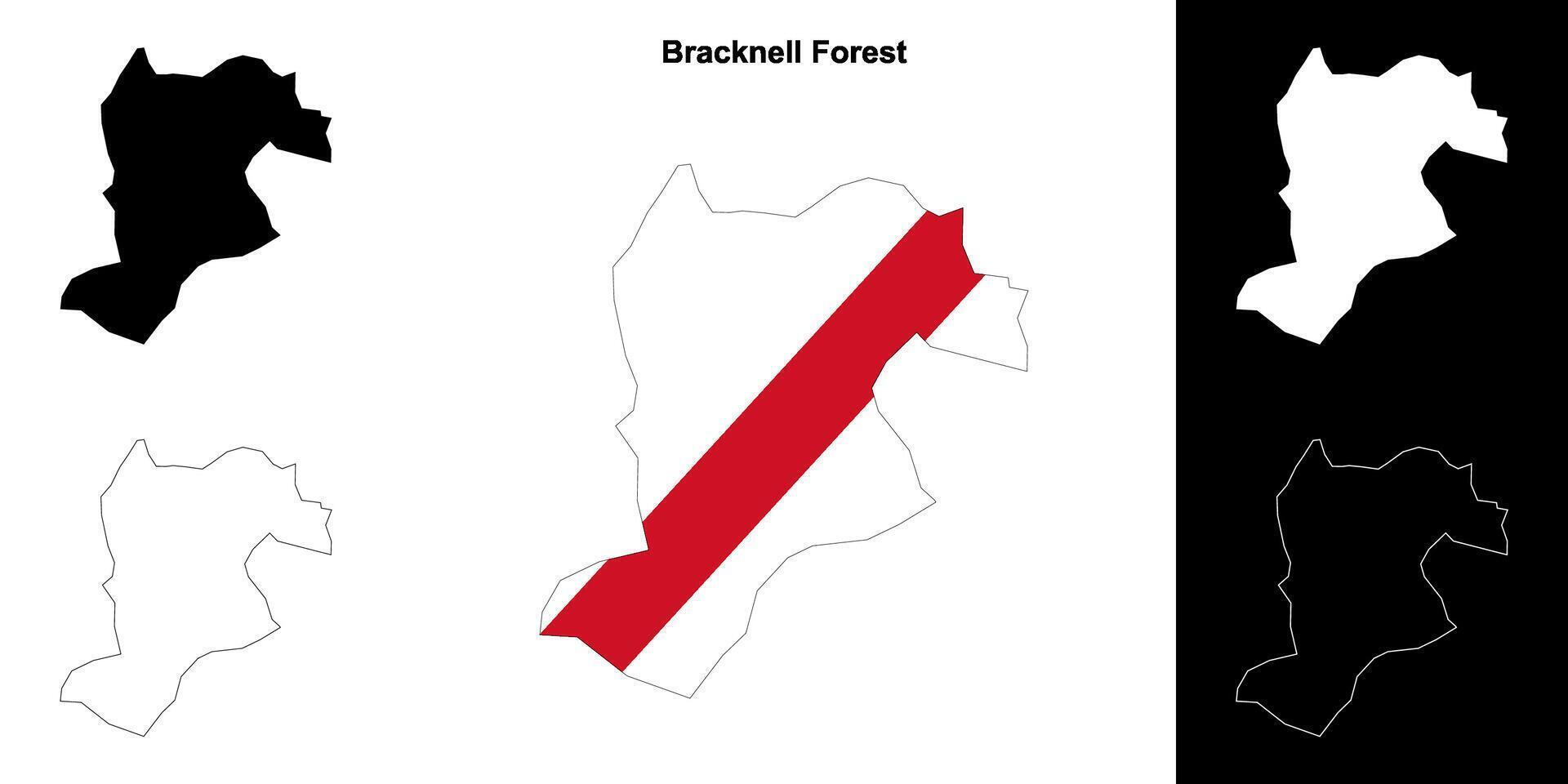 Bracknell Wald leer Gliederung Karte einstellen vektor