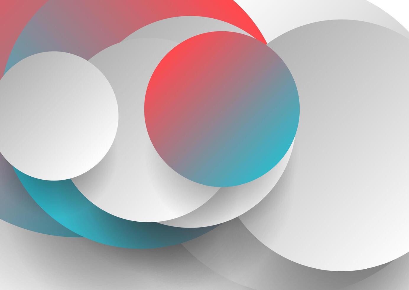 Rot, Blau und grau Kreise abstrakt minimal Hintergrund vektor