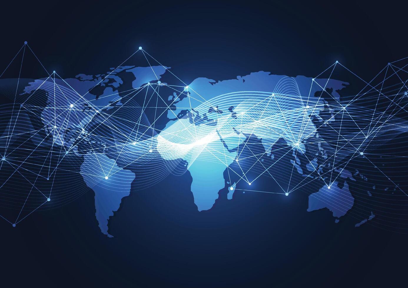 global Netzwerk Verbindung. Welt Karte Punkt und Linie Komposition Konzept von global Geschäft. Illustration vektor