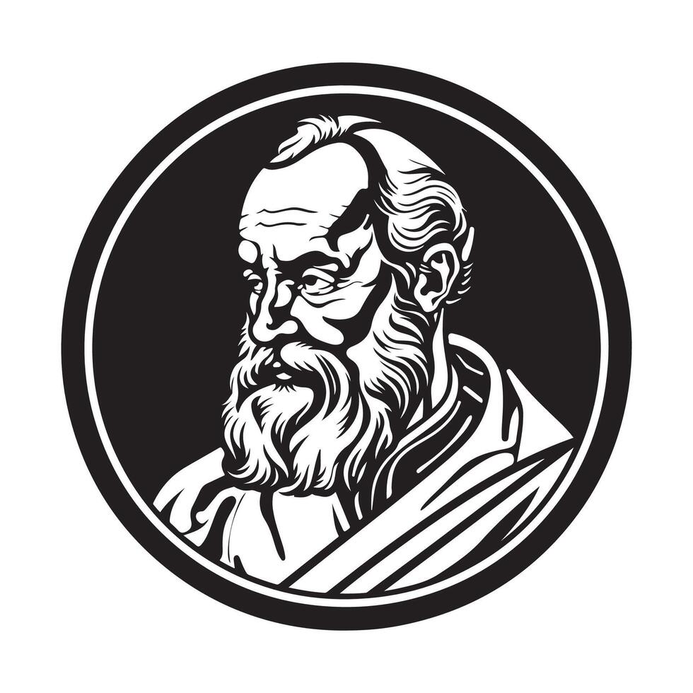 Galileo Galilei Bilder, Design, Logo auf Weiß Hintergrund vektor