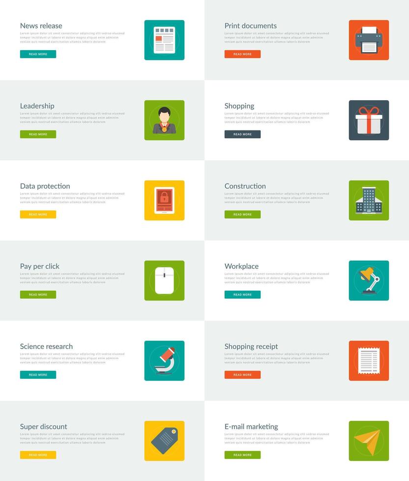 hemsida headers eller befordran banderoller mallar och platt ikoner vektor