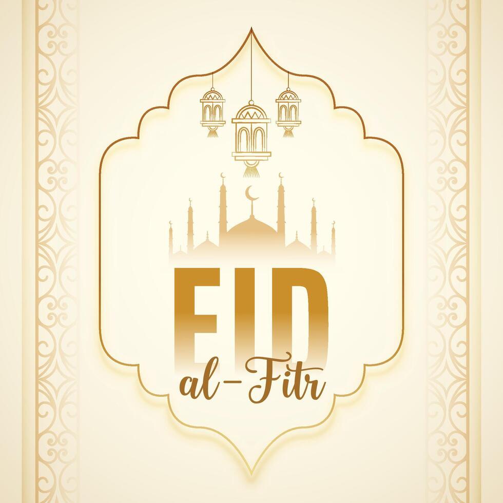 klassisch Stil eid al fitr Gruß Hintergrund Design vektor