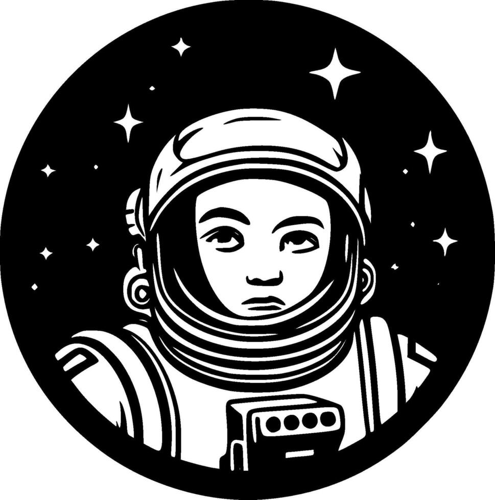 Astronaut - - schwarz und Weiß isoliert Symbol - - Illustration vektor