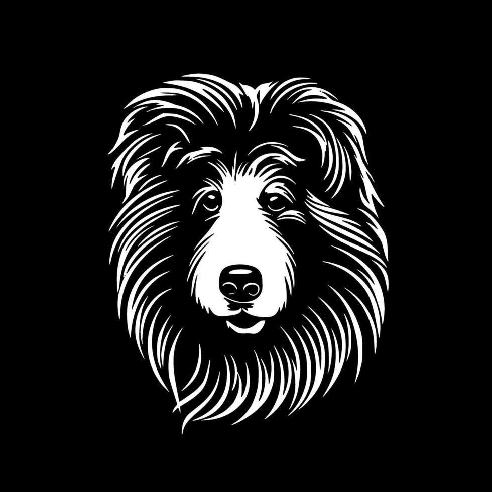shetland sheepdog - minimalistisk och platt logotyp - illustration vektor