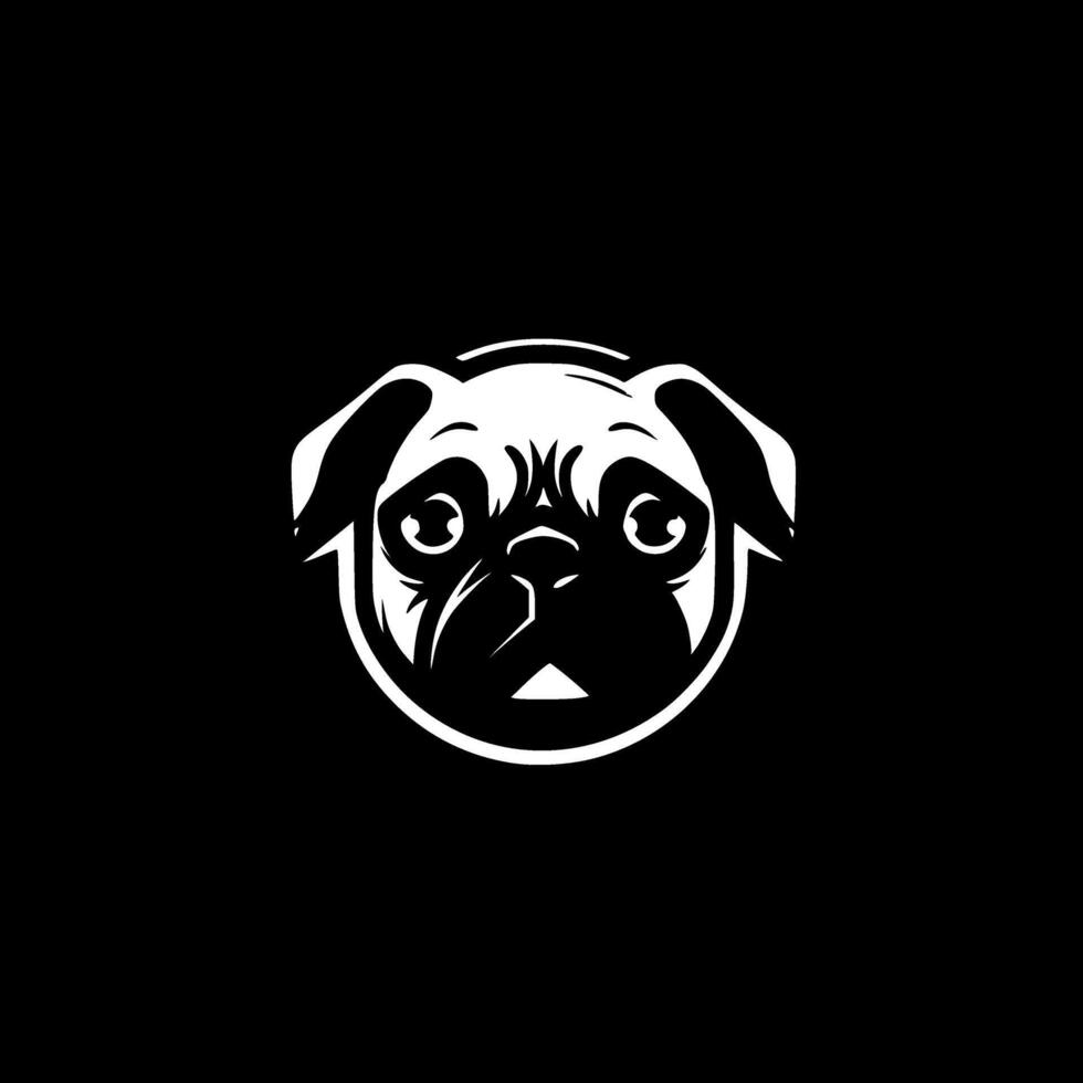 Mops - - minimalistisch und eben Logo - - Illustration vektor