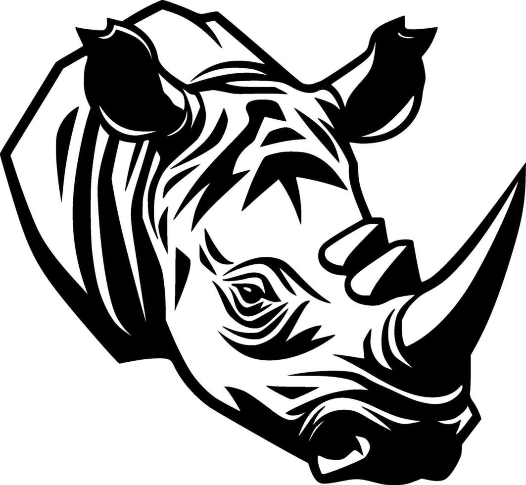 Nashorn - - minimalistisch und eben Logo - - Illustration vektor