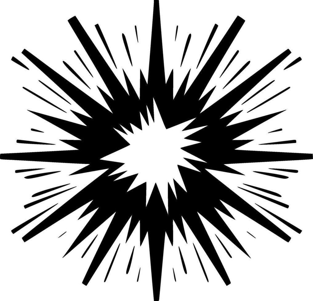 explosion, svart och vit illustration vektor