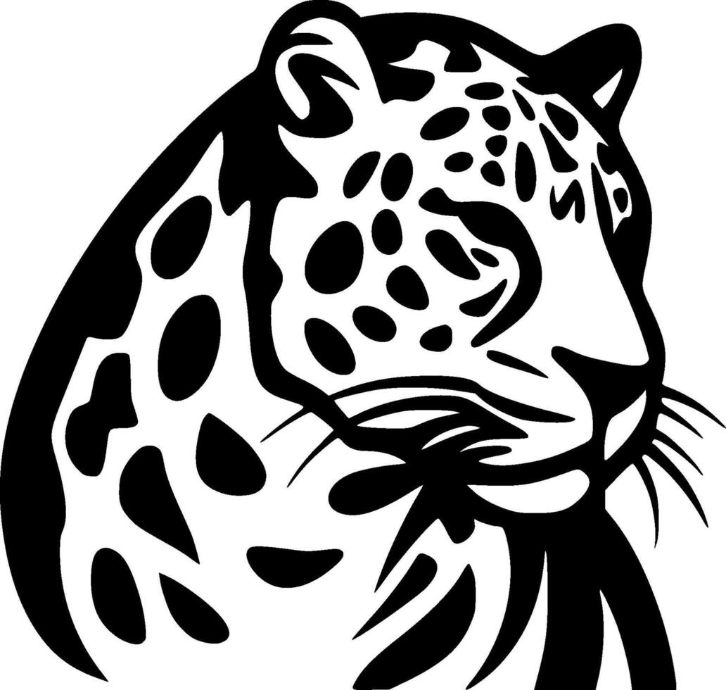 leopard, svart och vit illustration vektor