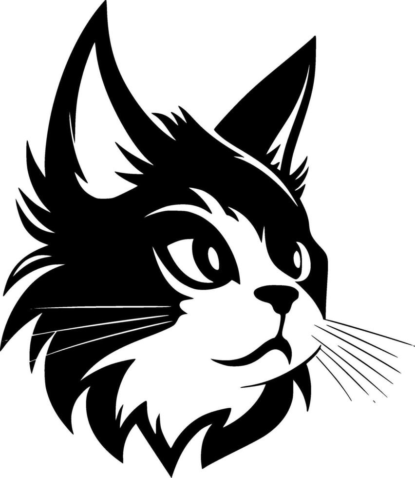 Katze - - schwarz und Weiß isoliert Symbol - - Illustration vektor