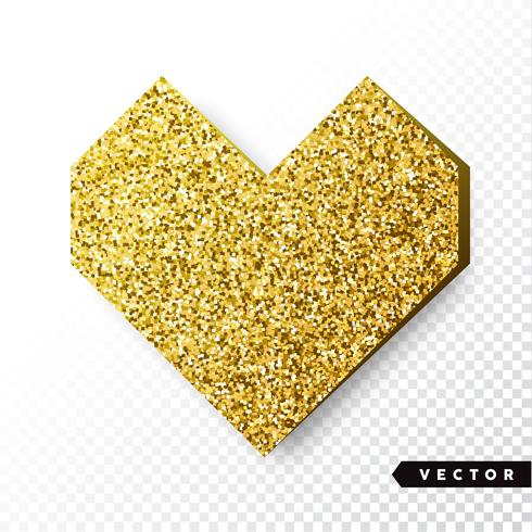 Guld Sparkles Heart vektor