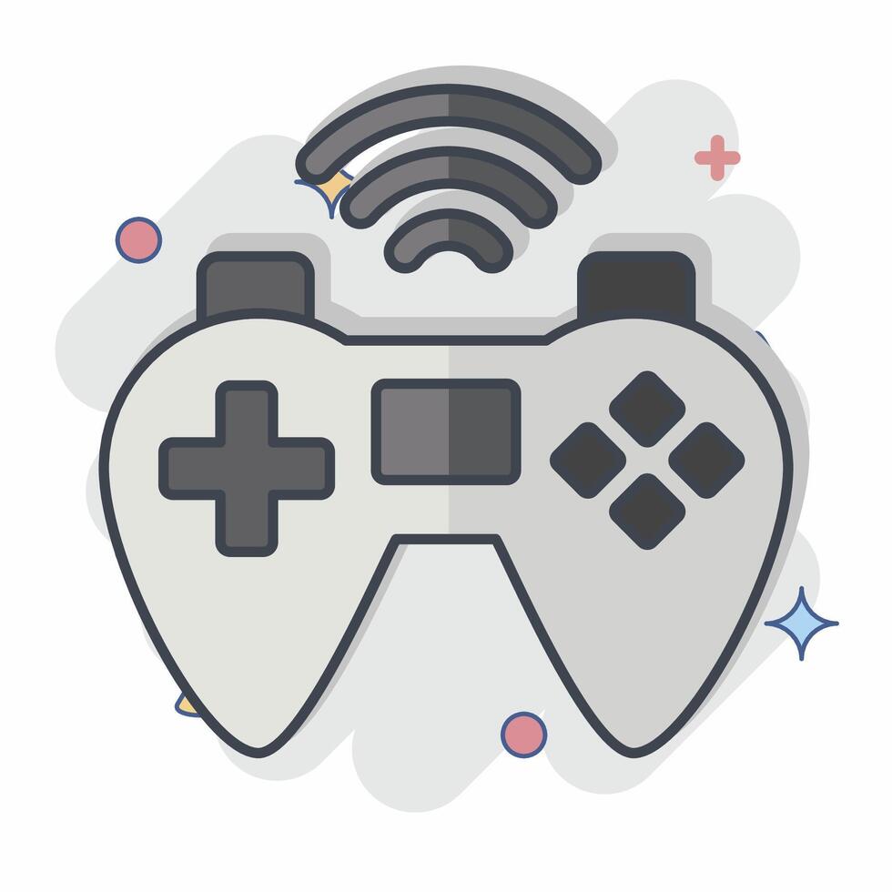 ikon gamepad. relaterad till uppkopplad spel symbol. komisk stil. enkel design illustration vektor