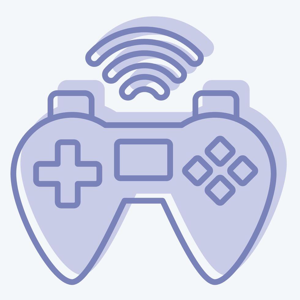 Symbol Gamepad. verbunden zu online Spiel Symbol. zwei Ton Stil. einfach Design Illustration vektor