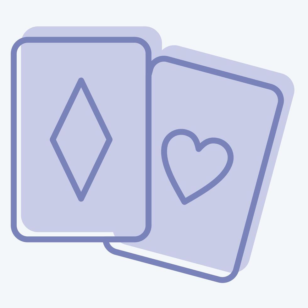 Symbol palying Karte. verbunden zu online Spiel Symbol. zwei Ton Stil. einfach Design Illustration vektor