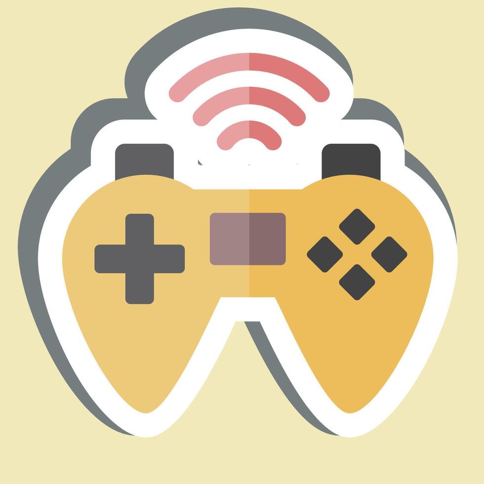 Aufkleber Gamepad. verbunden zu online Spiel Symbol. einfach Design Illustration vektor