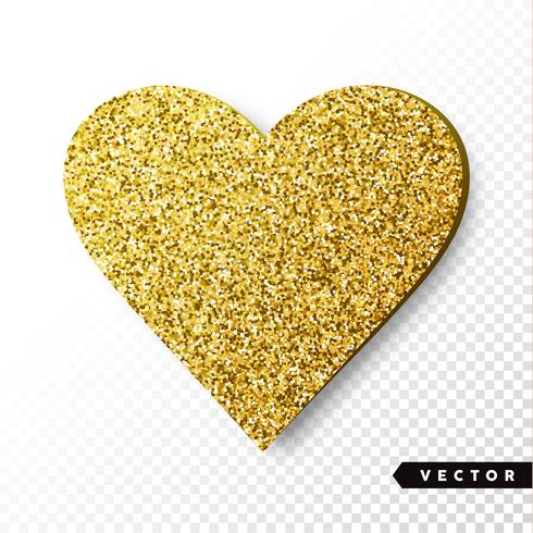 Guld Sparkles Heart vektor