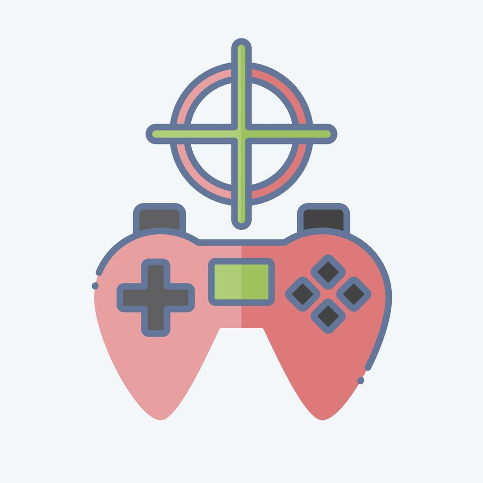 Symbol Schießen. verbunden zu online Spiel Symbol. Gekritzel Stil. einfach Design Illustration vektor