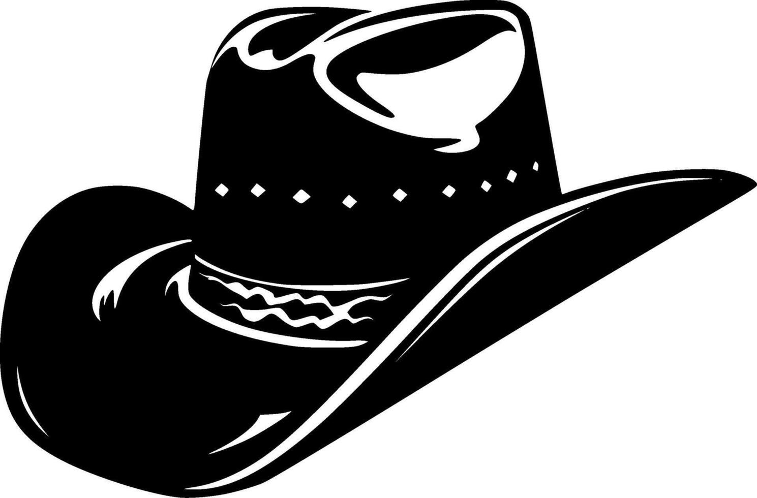 cowboy hatt - minimalistisk och platt logotyp - illustration vektor