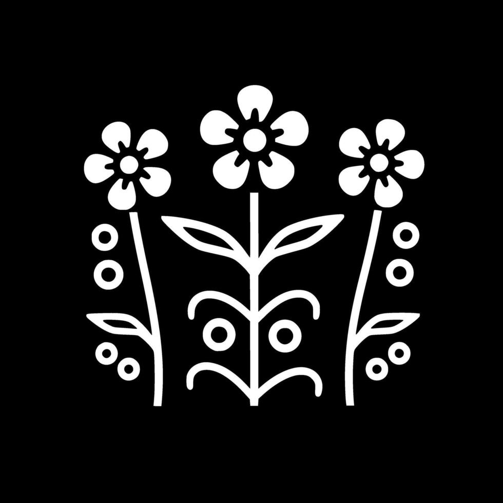 Blumen - - schwarz und Weiß isoliert Symbol - - Illustration vektor