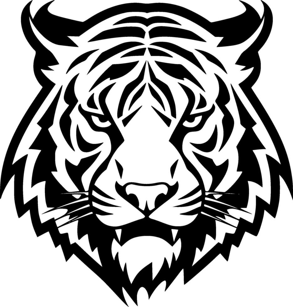 tiger, minimalistisk och enkel silhuett - illustration vektor