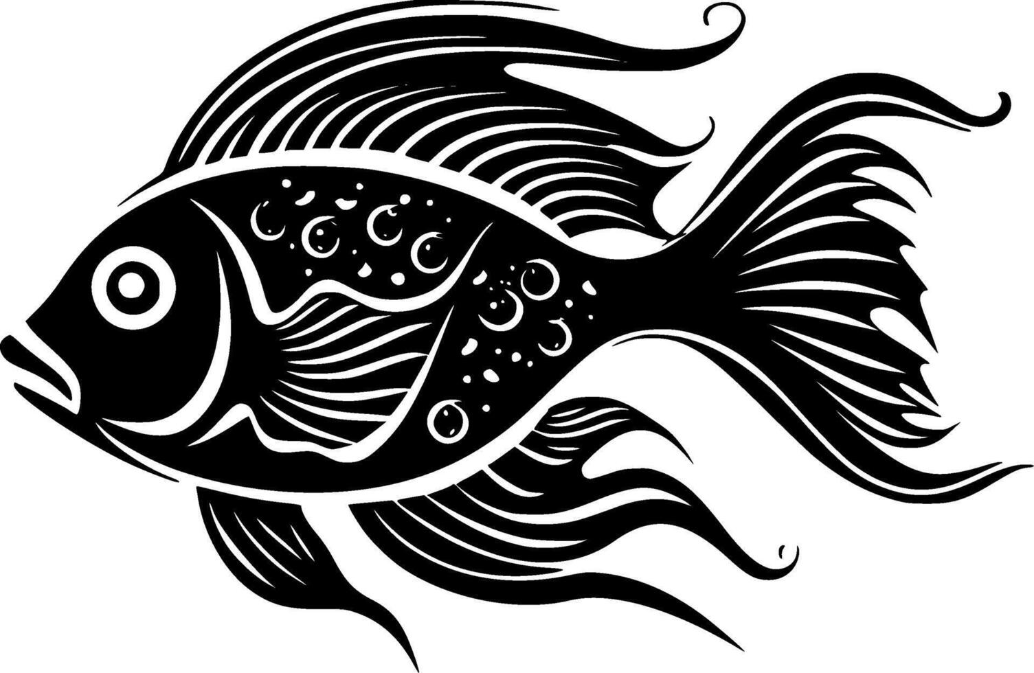 Fisch - - schwarz und Weiß isoliert Symbol - - Illustration vektor