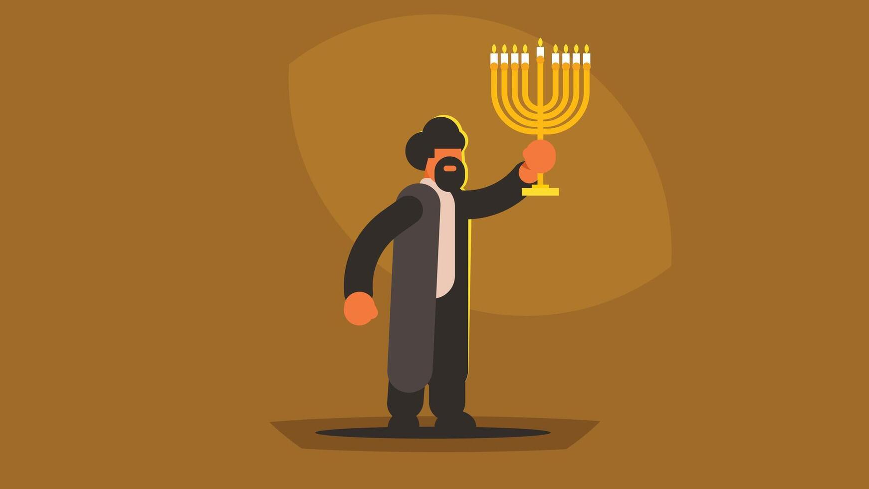 jüdisch Menschen Clebration zum das hannukkah Urlaub Hebräisch vektor