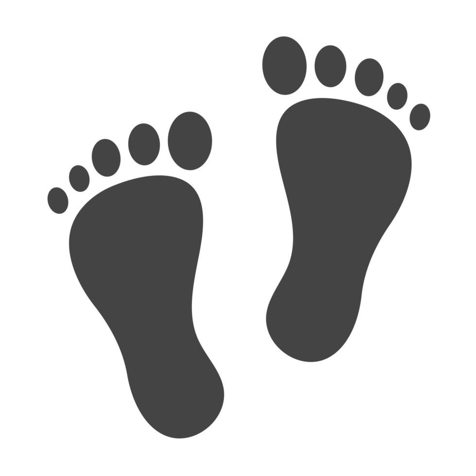 bebis fotavtryck ikon. svart barn fötter. vectro illustration vektor