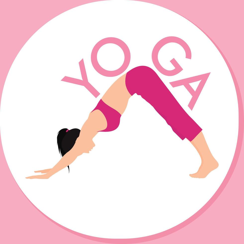 en kvinna är håller på med yoga på internationell yoga dag vektor