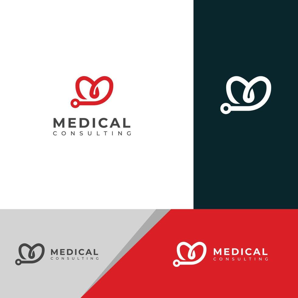 medicinsk hjärta logotyp design mall. hjärtslag logotyp. vektor