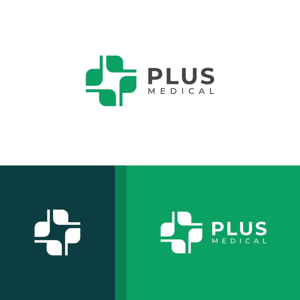 kreativ korsa plus medicinsk logotyp design mall. vektor