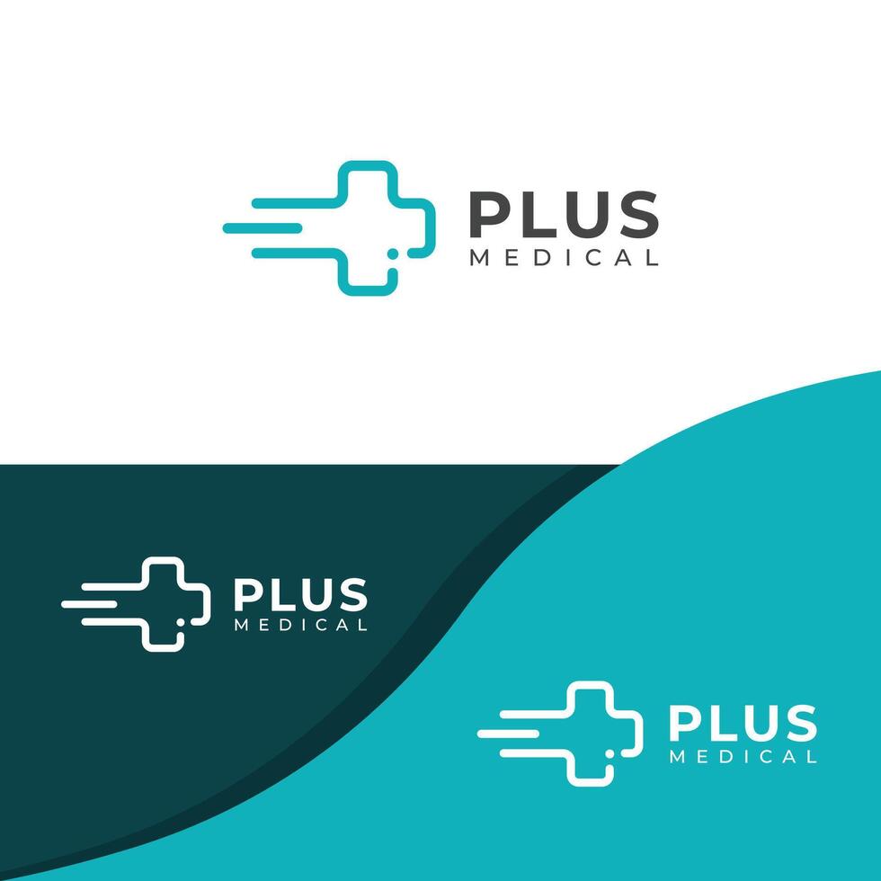 kreativ korsa plus medicinsk logotyp design mall. vektor