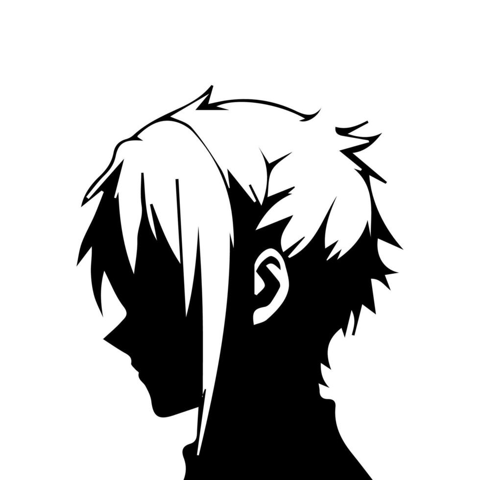 Mann Silhouette Profil Bild Anime Stil vektor