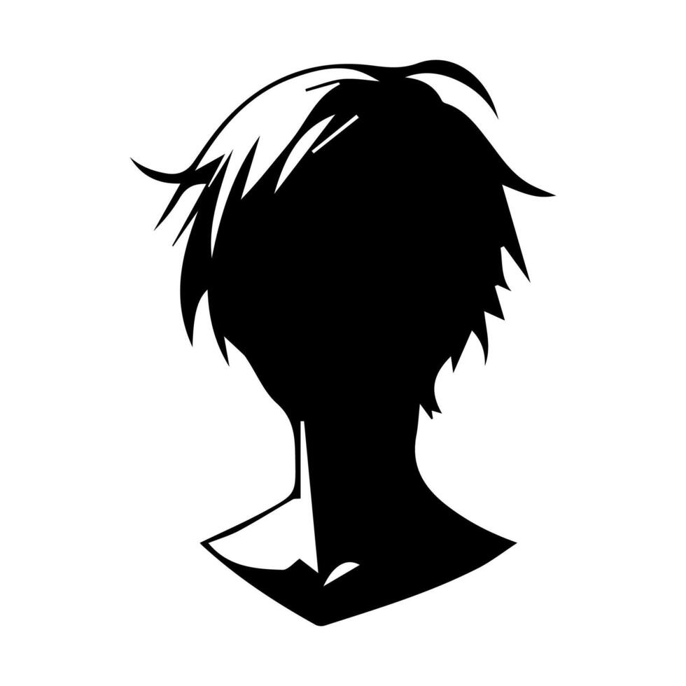 Mann Silhouette Profil Bild Anime Stil vektor