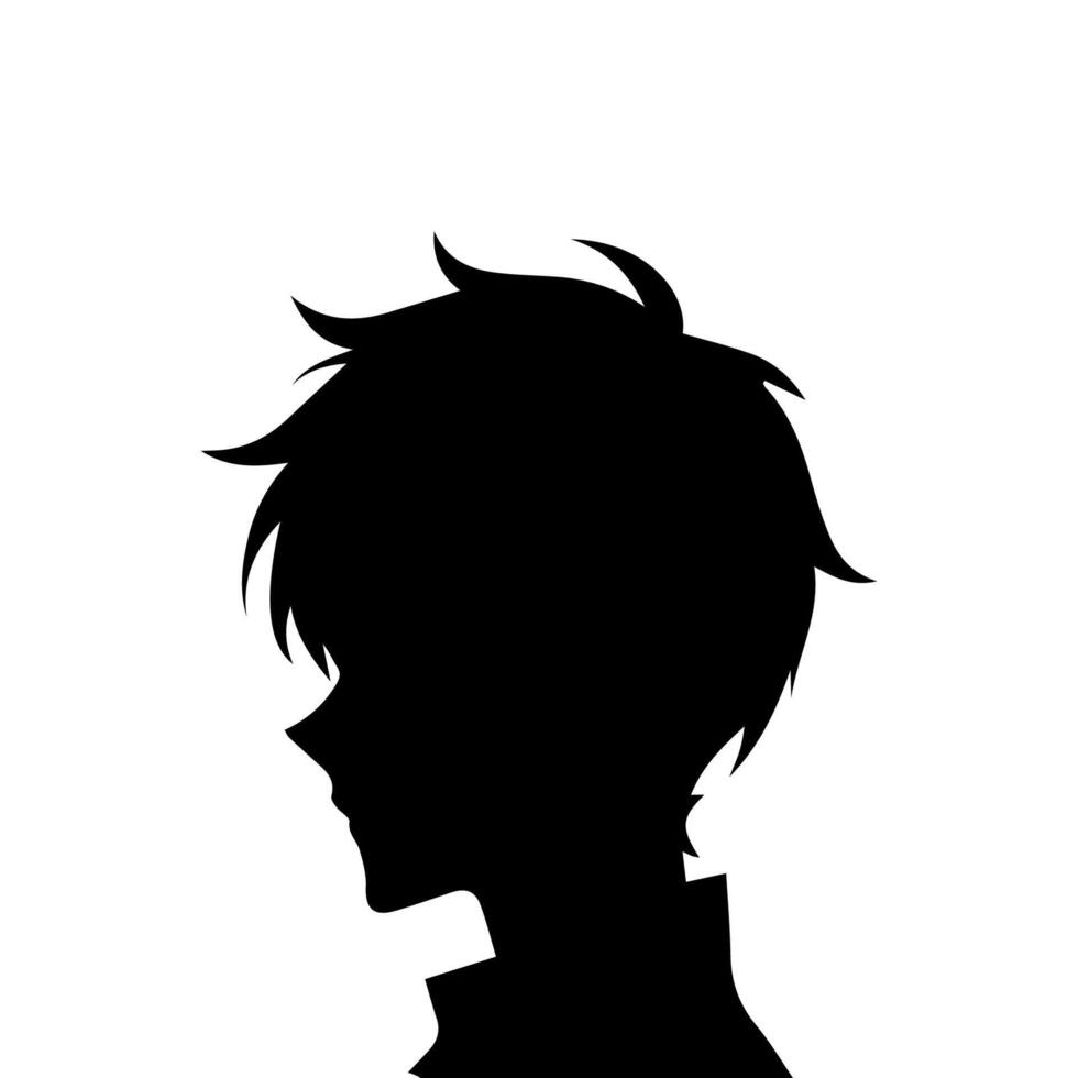 Mann Silhouette Profil Bild Anime Stil vektor