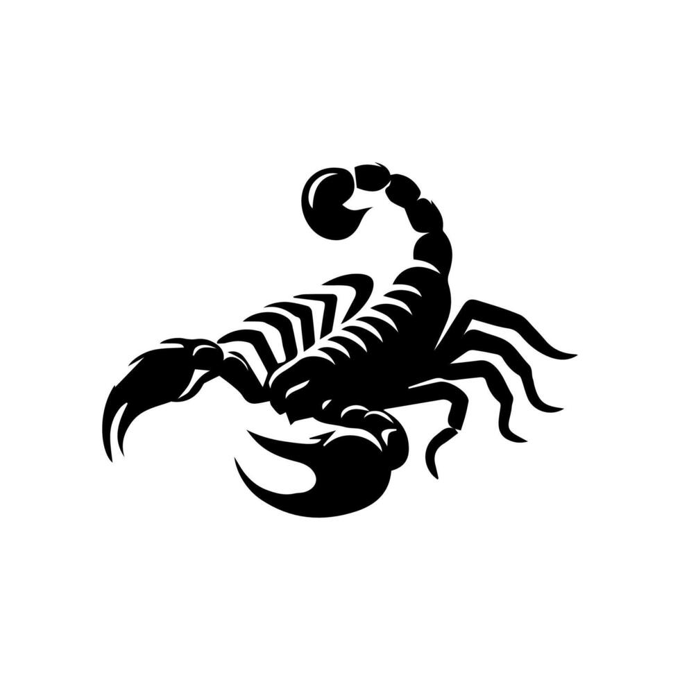 scorpion eller scorpio djur- attacker isolerat på en vit bakgrund. skorpion zodiaken symbol tatuering. svart och vit hand dragen vektor