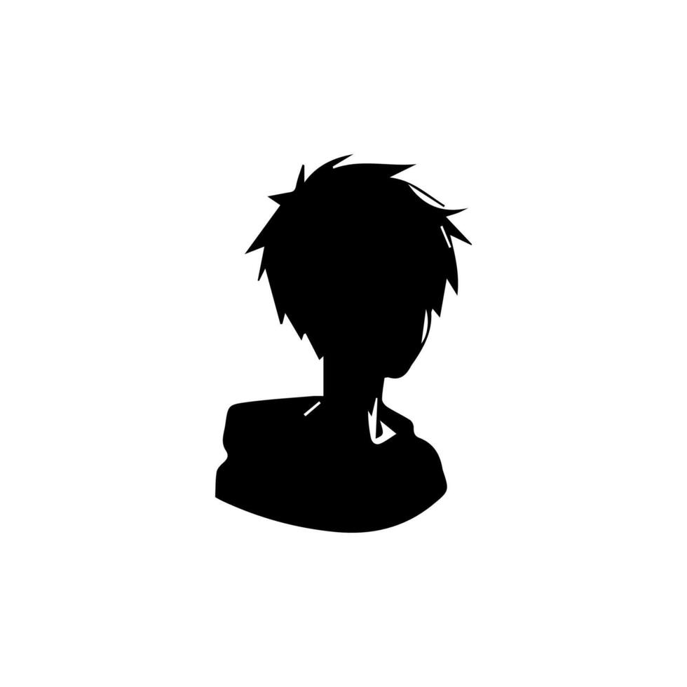 Mann Silhouette Profil Bild Anime Stil vektor