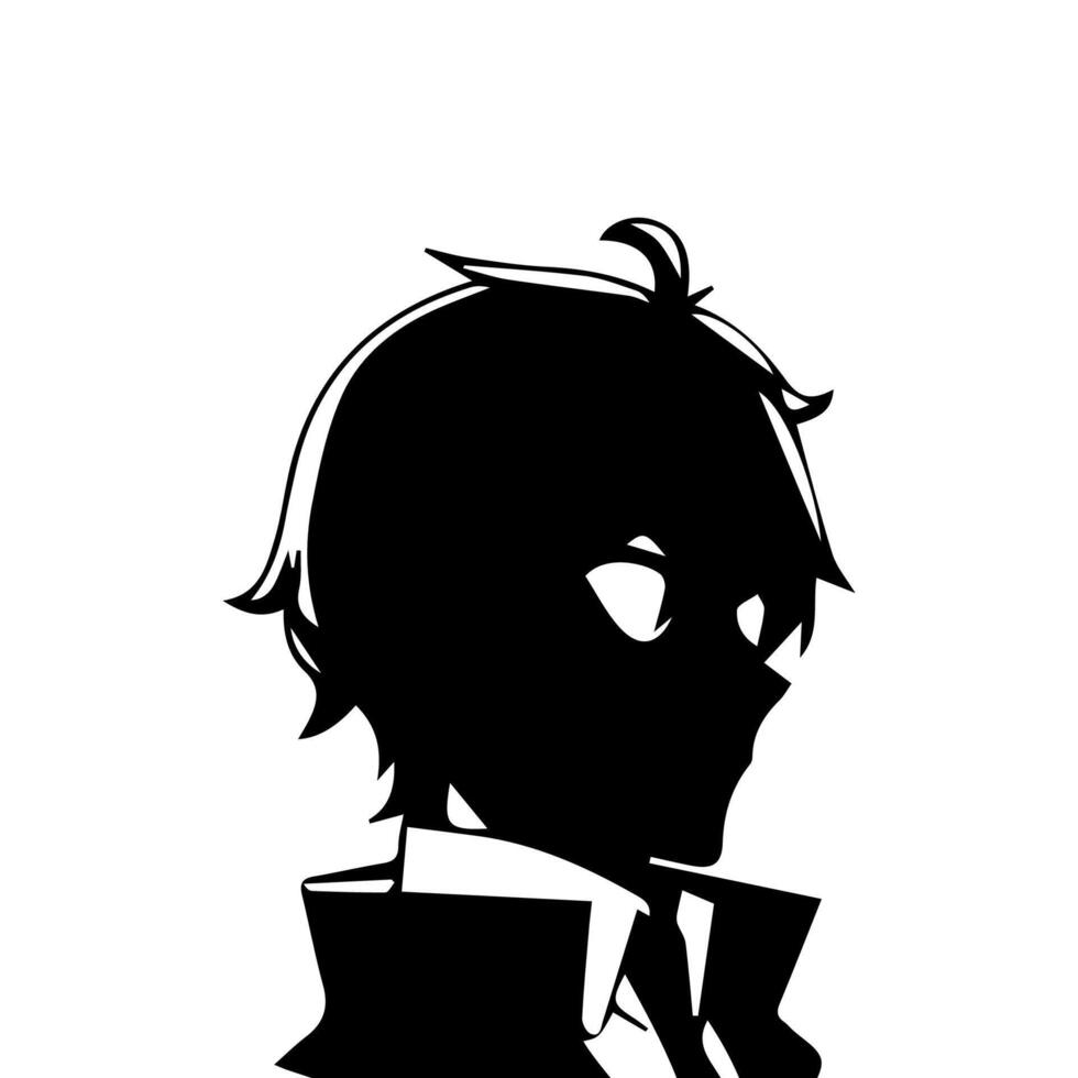 Mann Silhouette Profil Bild Anime Stil vektor