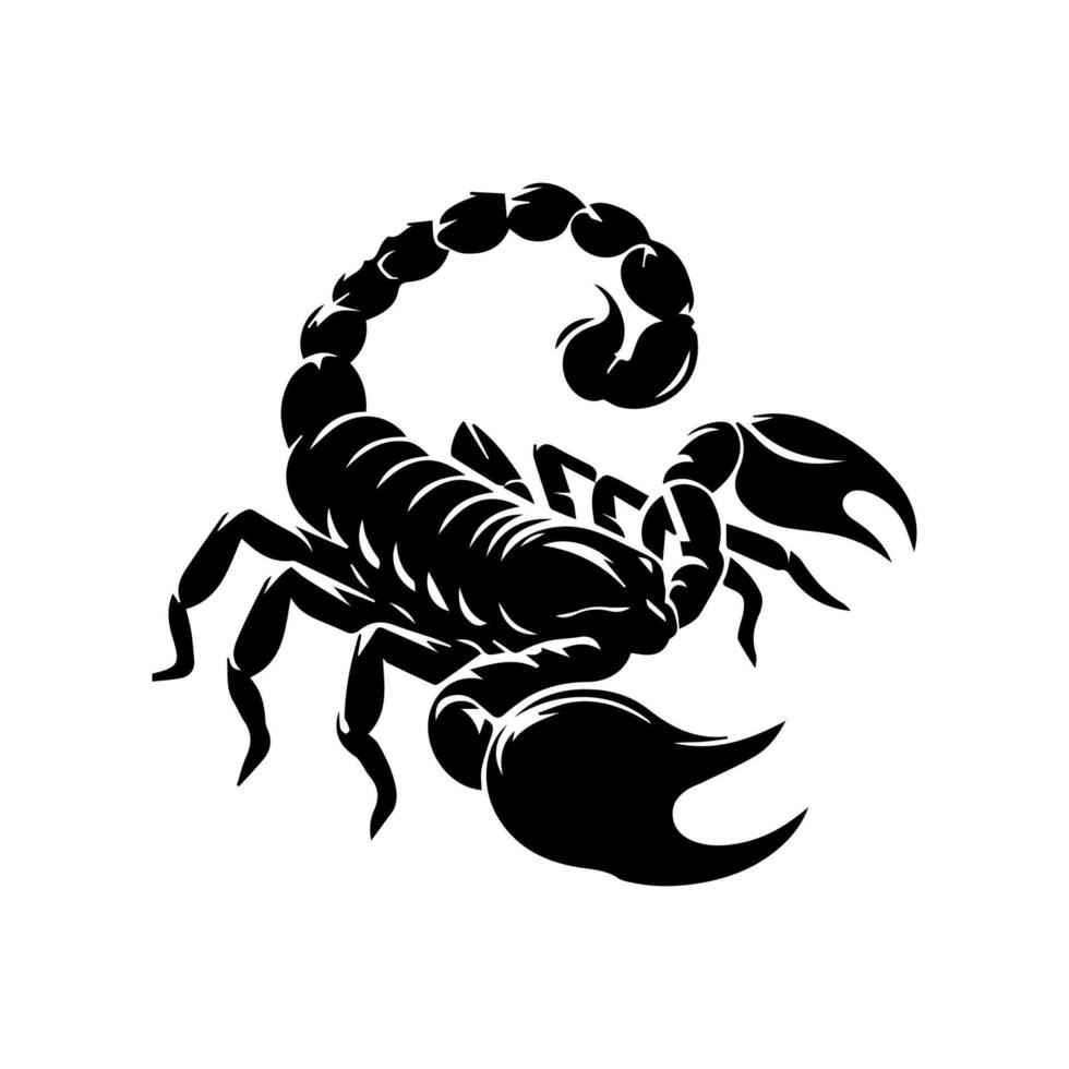 scorpion eller scorpio djur- attacker isolerat på en vit bakgrund. skorpion zodiaken symbol tatuering. svart och vit hand dragen vektor