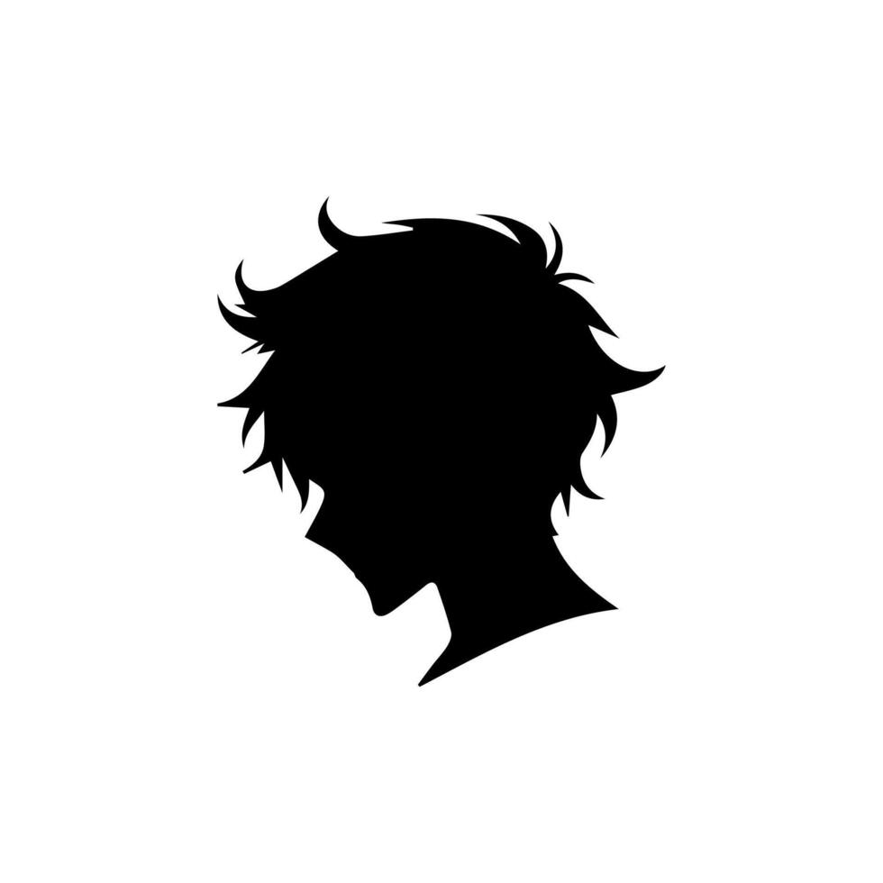 Mann Silhouette Profil Bild Anime Stil vektor