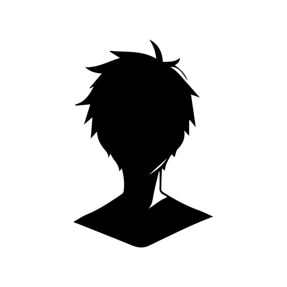 Mann Silhouette Profil Bild Anime Stil vektor