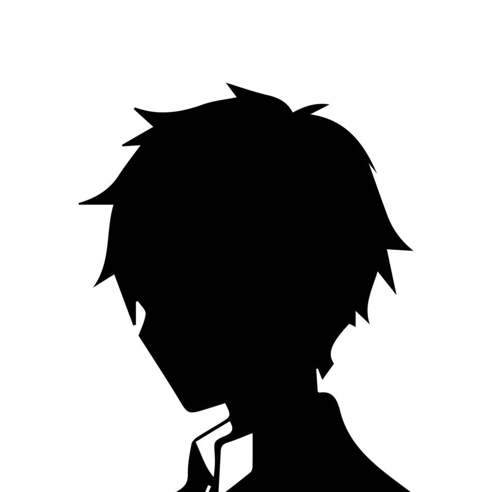 Mann Silhouette Profil Bild Anime Stil vektor