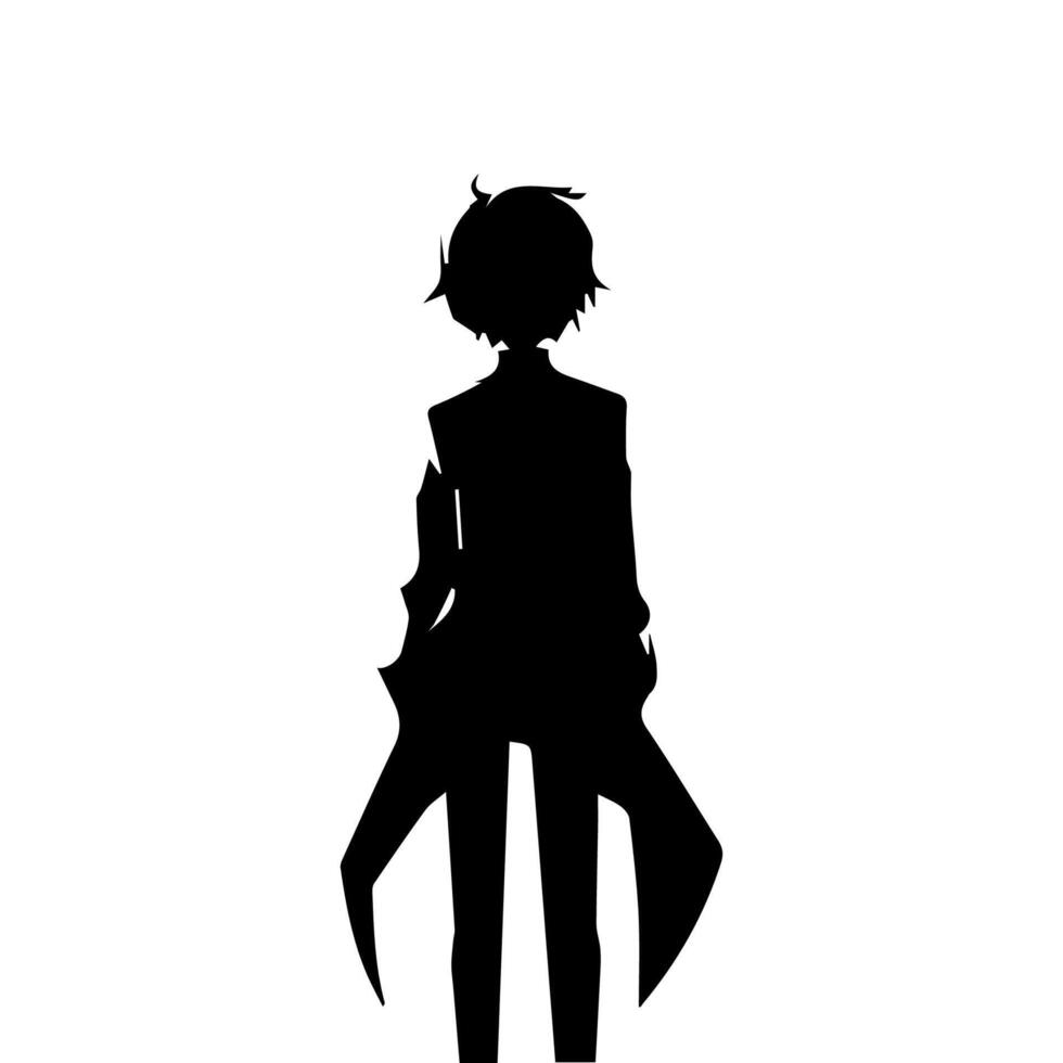 Mann Silhouette Profil Bild Anime Stil vektor