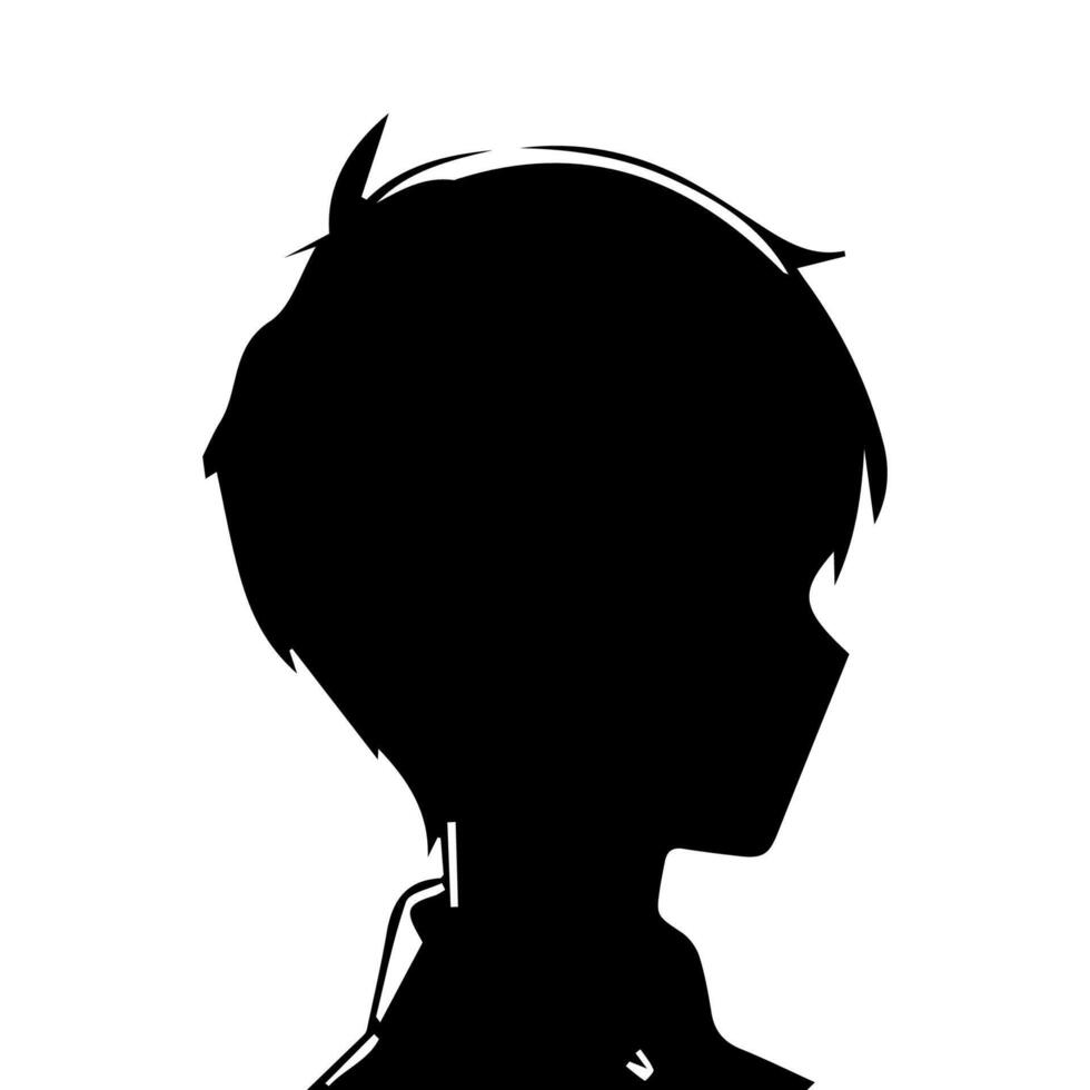 Mann Silhouette Profil Bild Anime Stil vektor