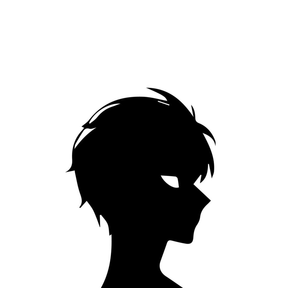 Mann Silhouette Profil Bild Anime Stil vektor