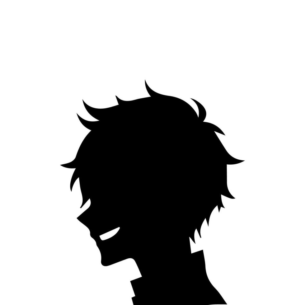 Mann Silhouette Profil Bild Anime Stil vektor