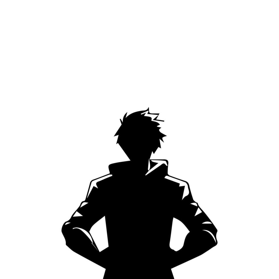 Mann Silhouette Profil Bild Anime Stil vektor